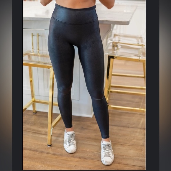 Spanx Faux Leather Pants Leggings Black Small - Picture 2 of 9
